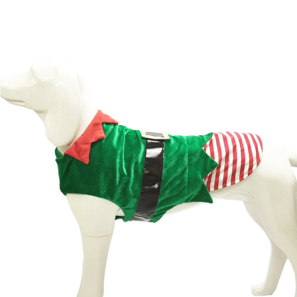 Christmas Clothes Green Elf Pet Dog Costume