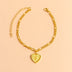 Initial Letter Anklet Gold Color Heart Pendant Foot Bracelets Women - Minihomy