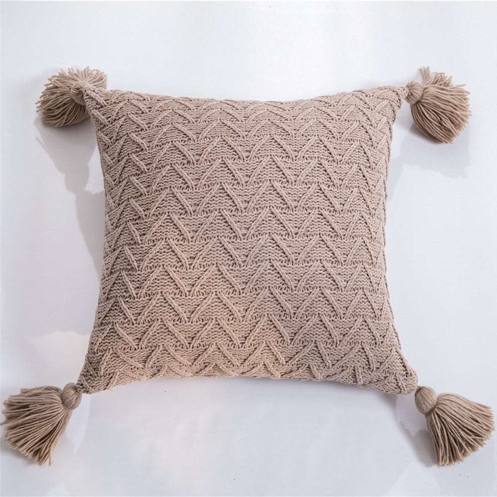 Chenille knitted quilted pillowcase - Minihomy