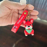 Cartoon French Fighting Dog Car Keychain - Minihomy