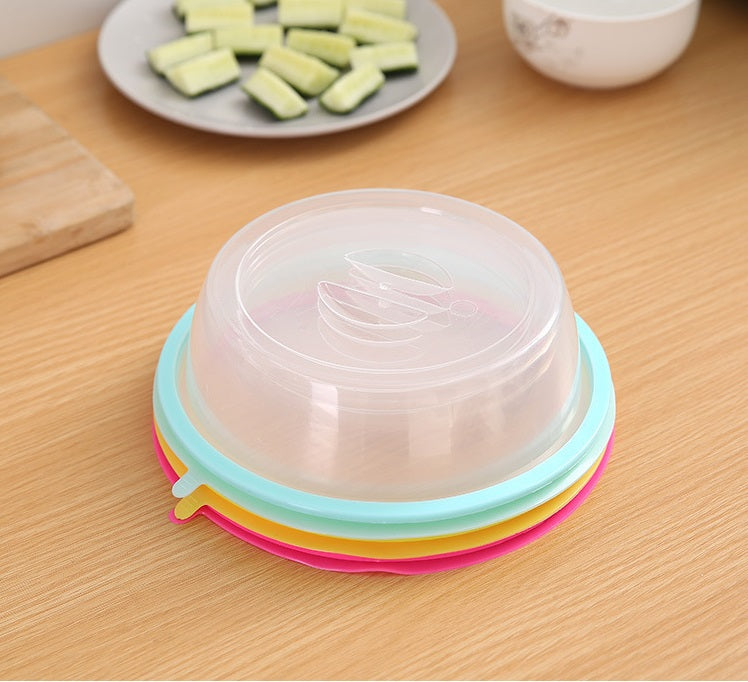 Universal Vacuum Air-tight Food Sealer Container Plate Platter Lid Cover Topper Dome, Stackable, Safe for Microwave