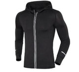 Men Sports Coat Fitness Long Sleeve Running Elastic Tight Hoodies - Minihomy