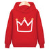 Crown hooded plus velvet sweatshirt - Minihomy