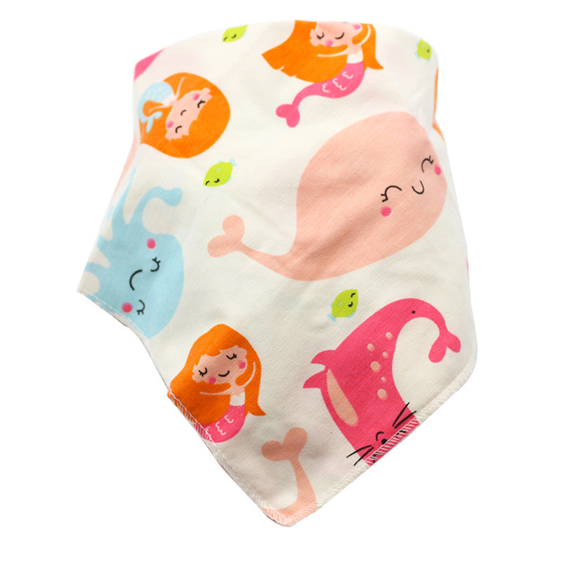 Baby Bibs Waterproof Triangle Cotton Cartoon Child Baberos Bandana Bibs - Minihomy