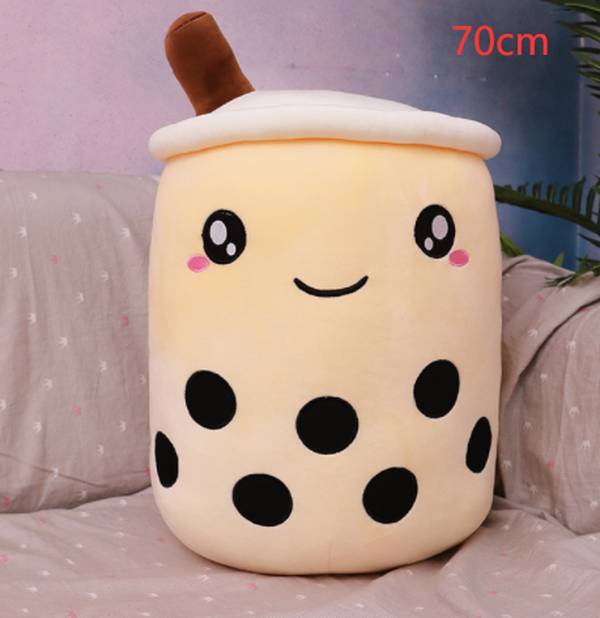 Cute Fruit Drink Plush Stuffed Soft Strawberry Milk Boba Tea Plush - Minihomy