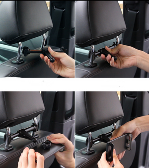 Space aluminum alloy car rear seat headrest mobile phone flat navigation bracket