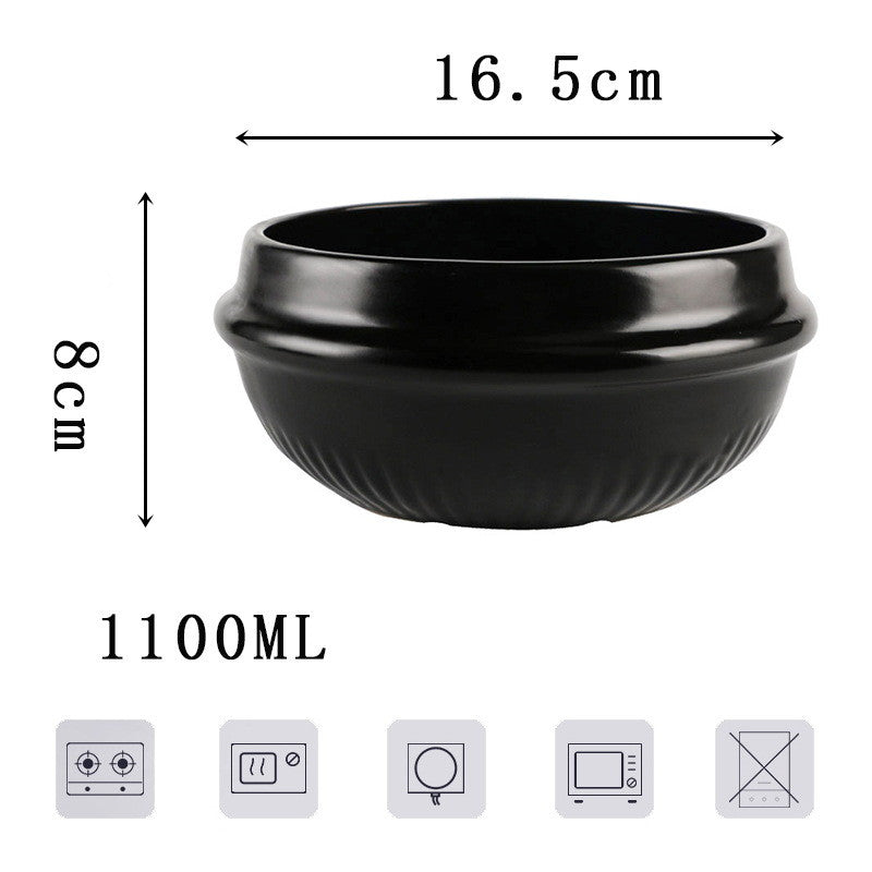 Korean Bibimbap Ceramic Potato Powder Boiled Instant Noodle Bowl Casserole - Minihomy