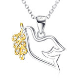 Peace Dove Pendant Gold Plated Necklace Female Micro Inlay - Minihomy