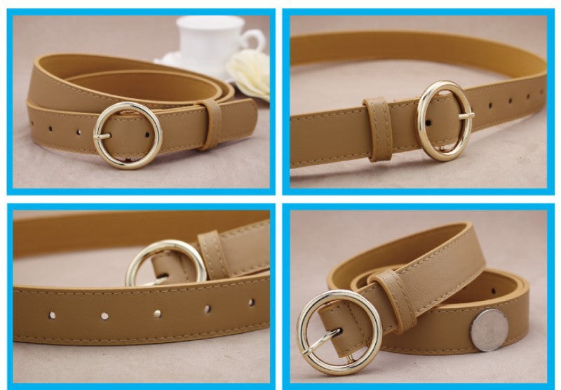 Alloy versatile round buckle belt - Minihomy