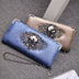 Clutch Coin Purse Women PU Leather Wallet Skull Flower Design Lady Purses - Minihomy