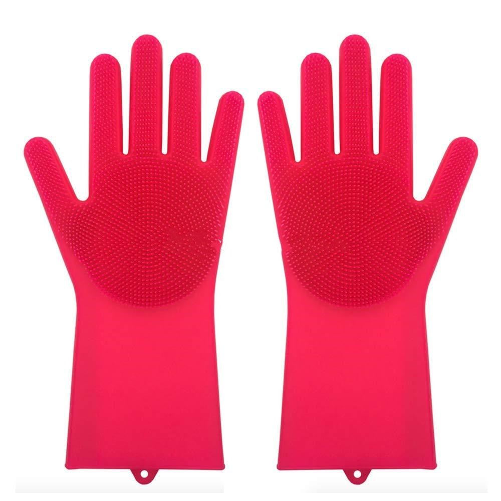 Silicone Heat-resistant Cleaning Brush Scrubbing Gloves - Minihomy