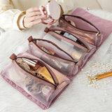 4 In 1 Cosmetic Bag For Women Zipper Mesh Foldable Makeup Bag
