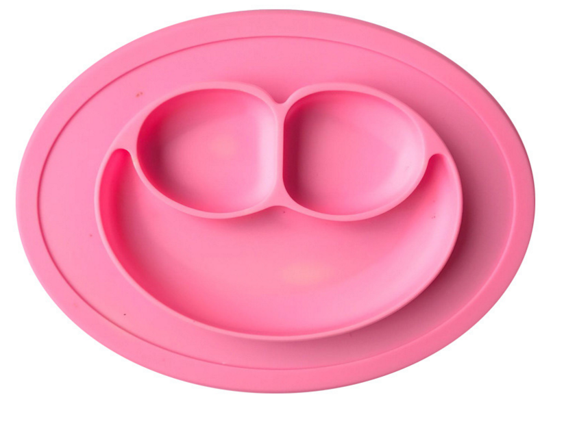 Children's meal pad with silicone smiling face plate