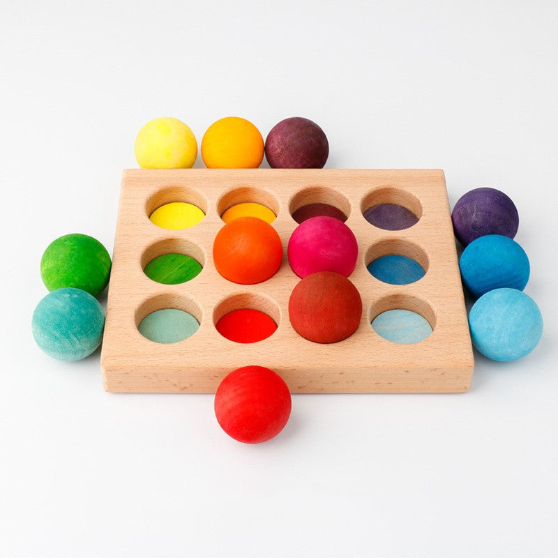 Wooden children's track ball smart educational toy