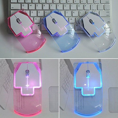 Creative Ultra-thin Transparent 2.4GHz Wireless Optical Luminous Mouse for PC Laptop - Minihomy