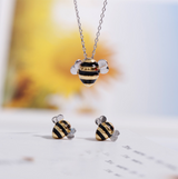 S925 sterling silver necklace cute bee clavicle chain  jewelry