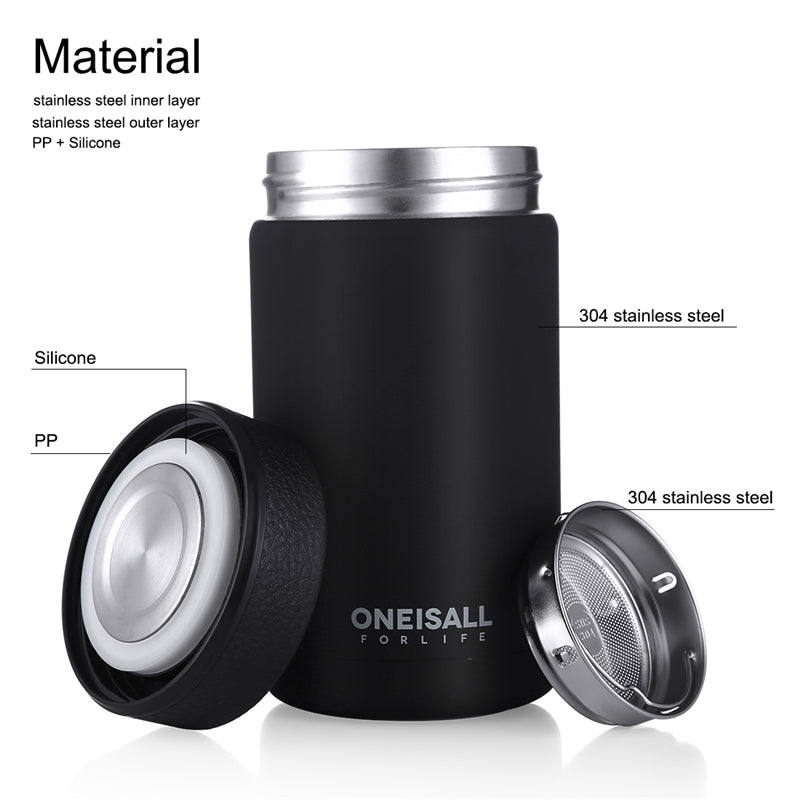 ONE IS ALL Men Gift Bottles 400ml Insulated Cup 304 Stainless Steel Mug Water Bottle Vacuum Flask Coffee Wine Mug - Minihomy