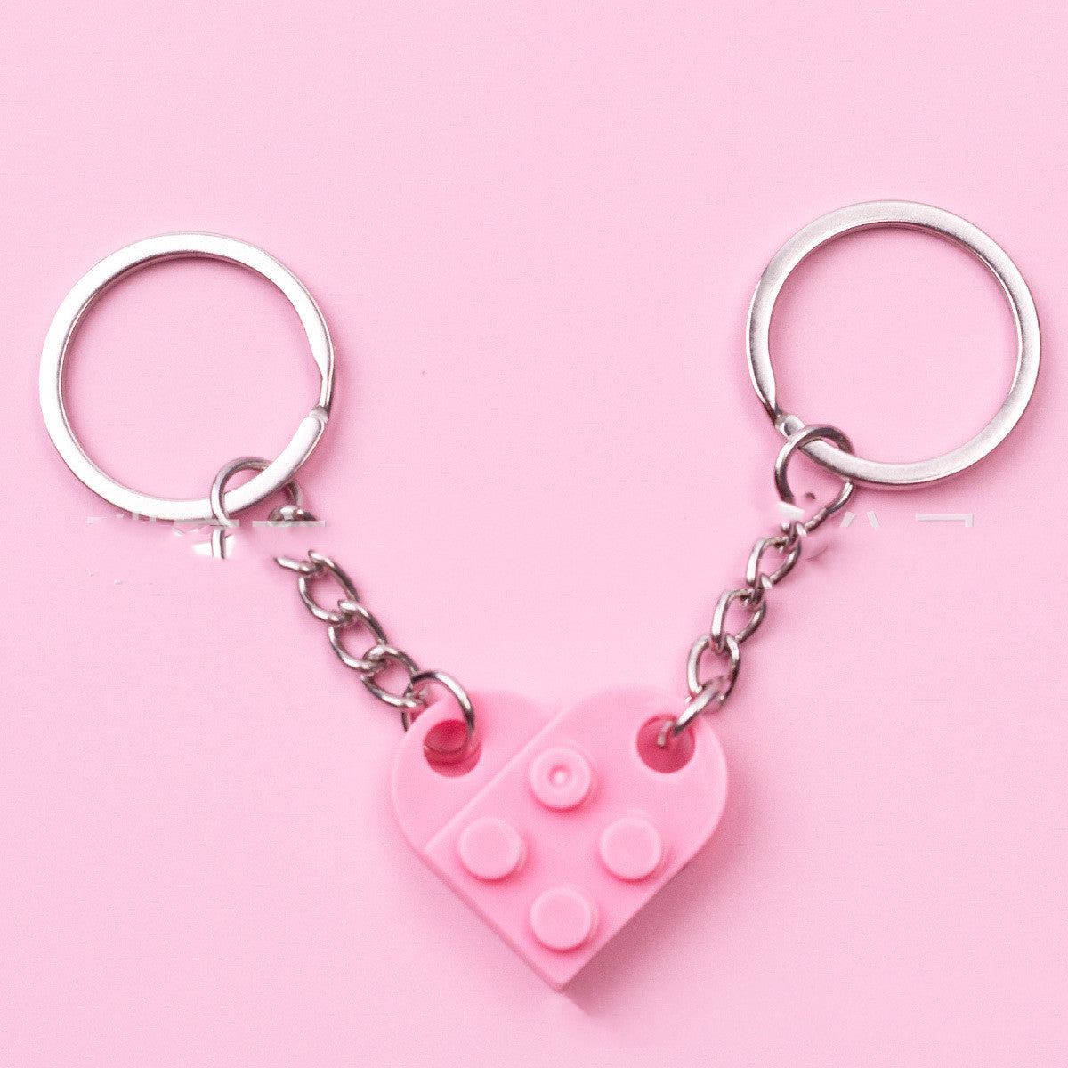 Heart Key Chain Valentines Day Gift Blocks Can Split Key Link Couples