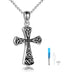 Sterling Silver Celtic Cross Urn Cremation Memorial Vintage Religious Necklace for Ashes