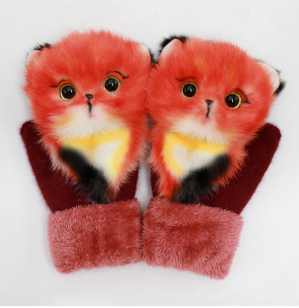 Cartoon Animal Autumn And Winter Warm Mittens - Minihomy