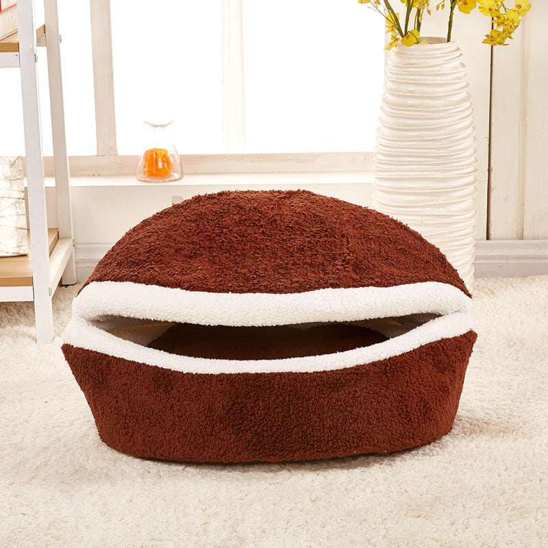 Removable cat litter dog kennel pet nest hamburger nest shell