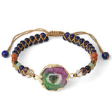 Agate Natural Crystal Beaded Braided Yoga Bracelet For Women - Minihomy