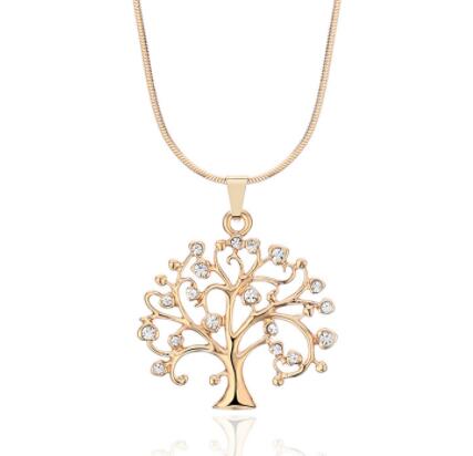 Big Tree Of Life Pendant Long Necklaces Drilling - Minihomy