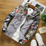 Men's Printed Casual Contrast Sports Hooded Camouflage Jacket - Minihomy