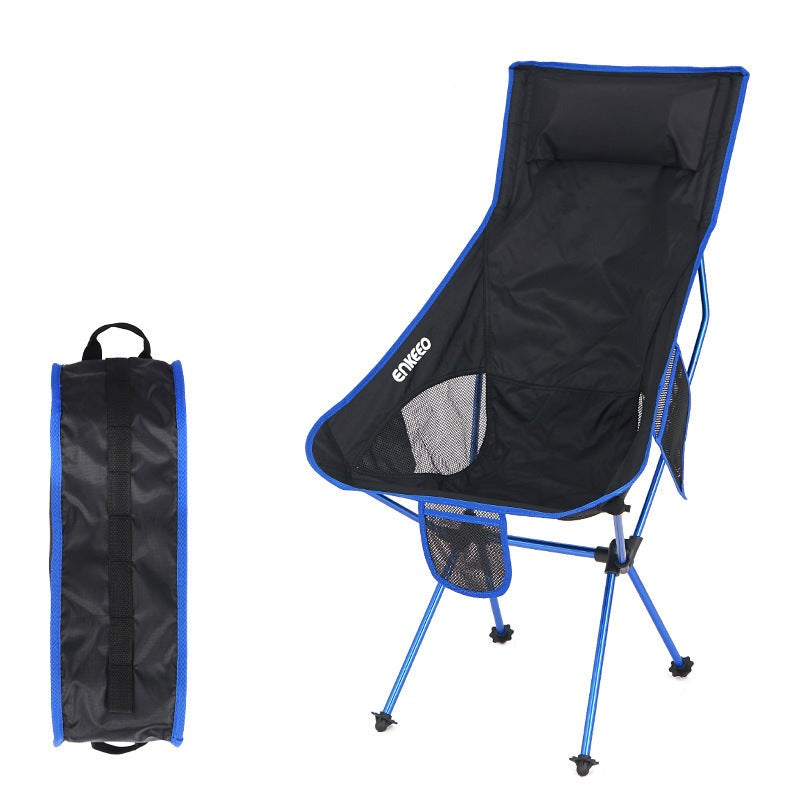 Moon Chair Heightening Large Fishing Chair Folding Chair Camping Back Chair Aluminum Alloy Leisure Chair - Minihomy