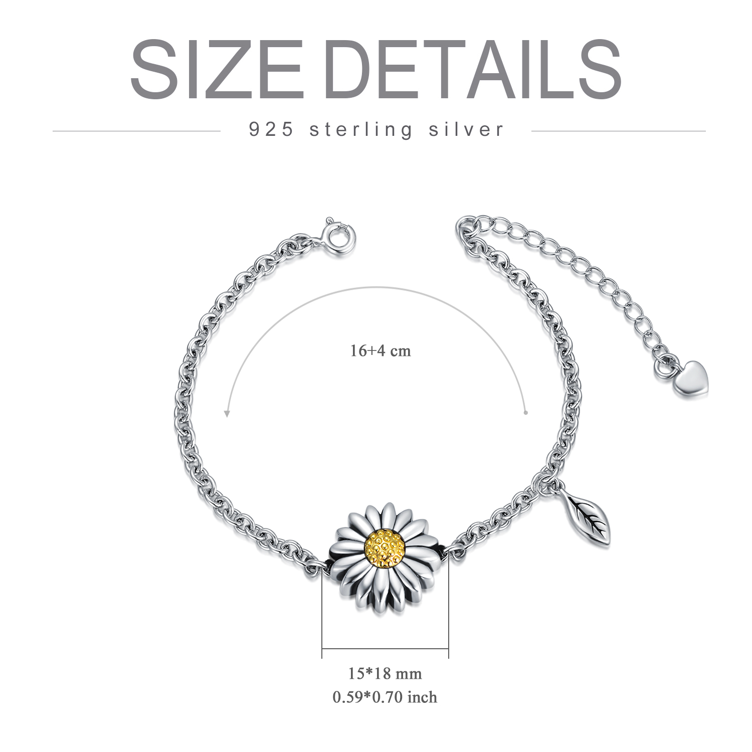 Sterling Silver Daisy Keepsake Ashes Memorial Urn Bracelet