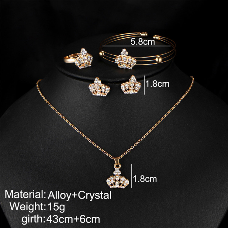 Luxury Jewelry Set European and American style fine crown jewelry set of four