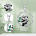 Sterling Silver Mother and Daughter Pendant Necklace Panda Bear Jewelry