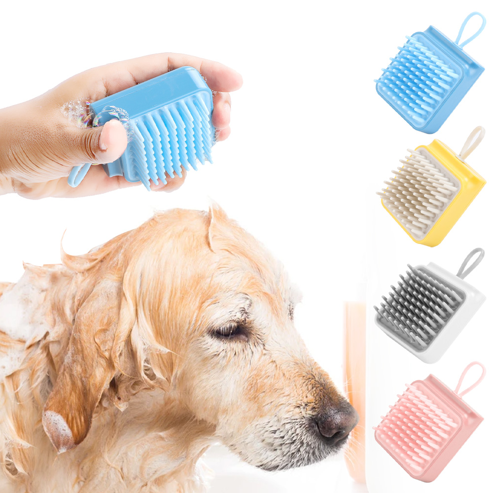 Pet Dog Cat Bath Brush Comb Multifunctional Brush Hair Fur Grooming Massaging Washing Comb Wet And Dry Remove Hair Knots - Minihomy