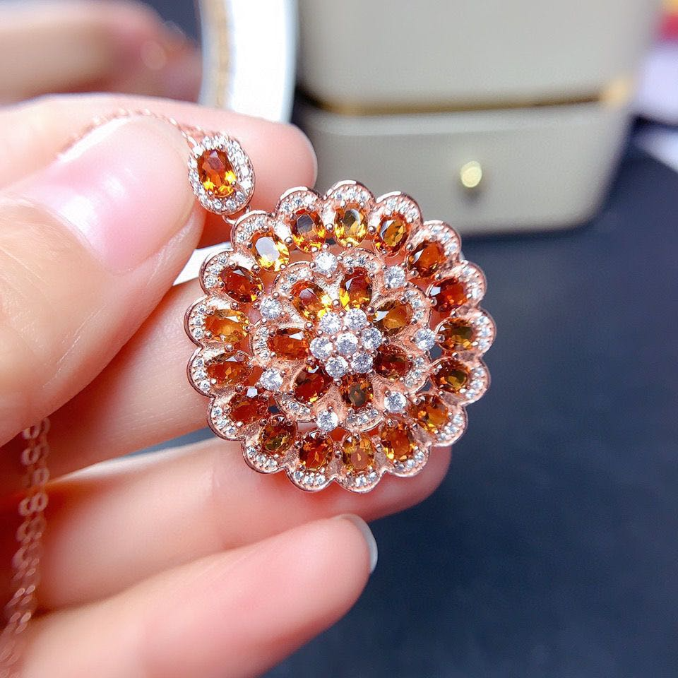 Natural Brazilian Citrine Pendant Female Crystal