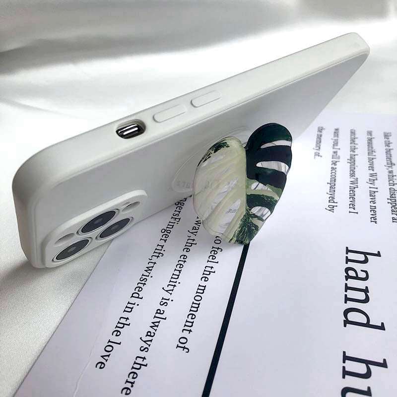 Cute Green Leaves Smartphone Holder Finger Stand  Support For Phone Handband - Minihomy