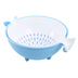 Multifunctional rotary drain basket plastic round double fruit basket washing basket - Minihomy