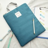 Solid color large capacity A4 file package IPAD file bag zipper storage bag