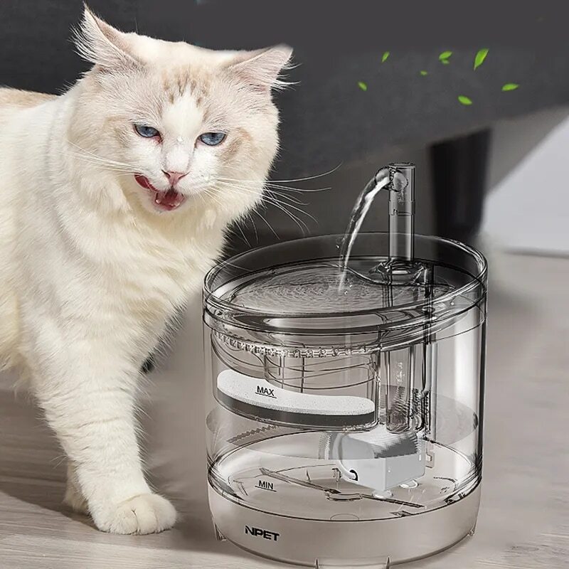Cat Water Fountain Filter Automatic Sensor Drinker With Faucet Dog Water Dispenser Transparent Filter Drinker Cat Dog Pet Feeder