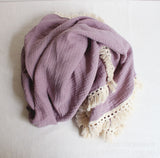 Baby Cotton Double Yarn Tassel Bath Towel