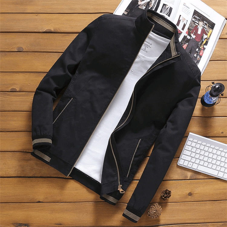 Men's jacket youth thin section cotton collar jacket - Minihomy