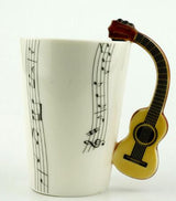 Creative Music Violin Style Guitar Ceramic Mug Coffee Tea Milk Stave Cups With Handle Coffee Mug Novelty Gifts - Minihomy