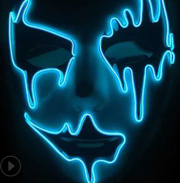 Halloween Skeleton Mask LED Glow Scary EL-Wire Mask - Minihomy