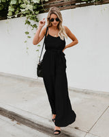 Sling jumpsuit with wide legs