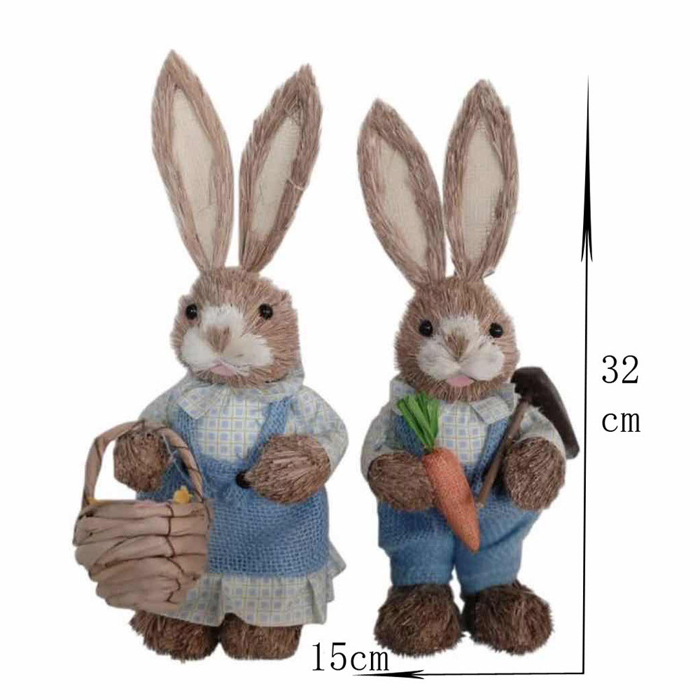 Simulation Papyrus Easter Rabbit Decoration Home