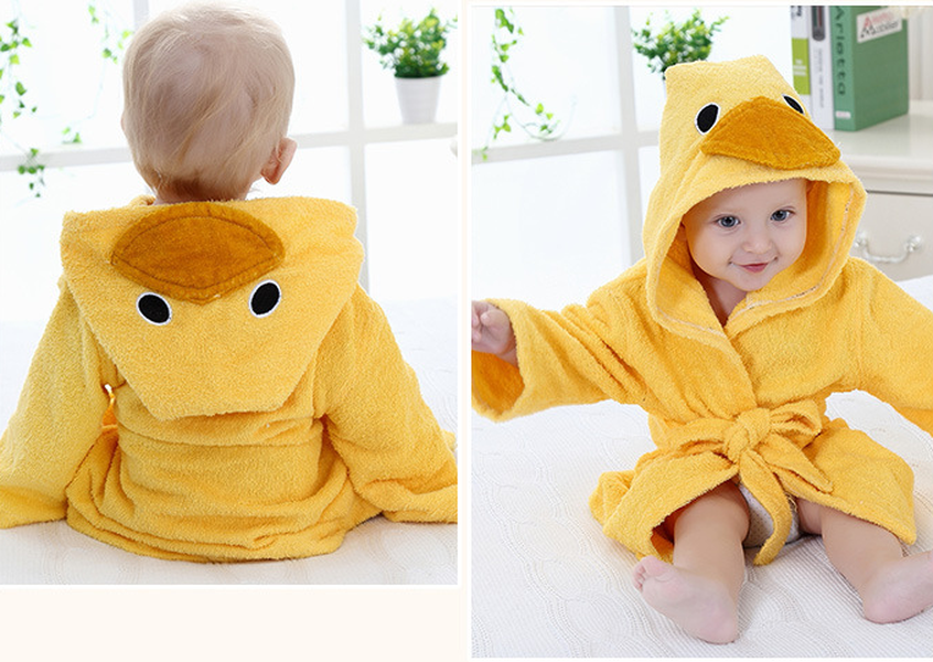 Cartoon Cute Animal Modeling Baby Bath Towels Baby Bathrobes Cotton Children's Bathrobes Baby Hooded - Minihomy