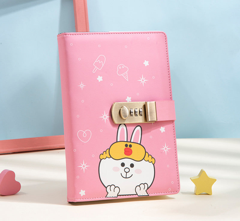 Lovely Lockable Diary Leather Locking Journal Writing Notebook with lock - Minihomy