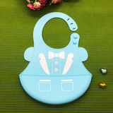 Baby food grade silicone food meal pockets Children's dinner pockets Waterproof disposable cartoon bibs