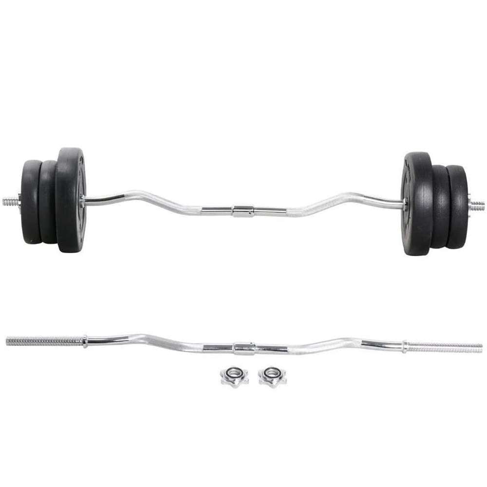 Barbell Dumbbell Curl Bar Weight Lifting Curl Barbell Gym Exercise Workout - Minihomy