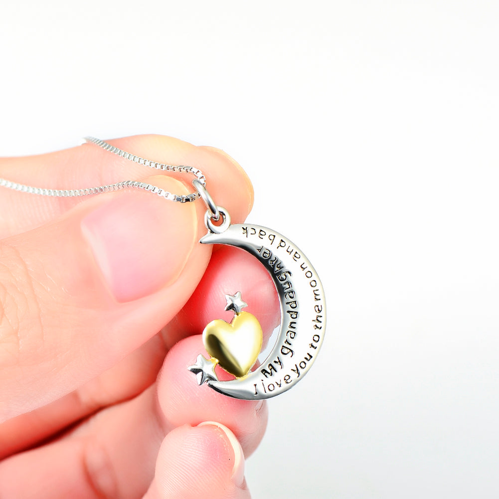 Moon &Star Shape Pendant 925 Silver Necklace - Minihomy