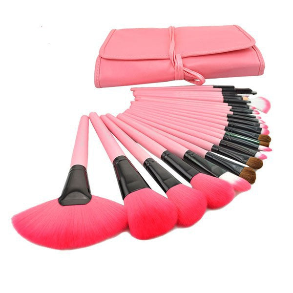 Manufacturer 24 Makeup Brushes 24 Wood Color Makeup Brushes 24 Horse Hair Sets Send Brush Pack Makeup Tools - Minihomy